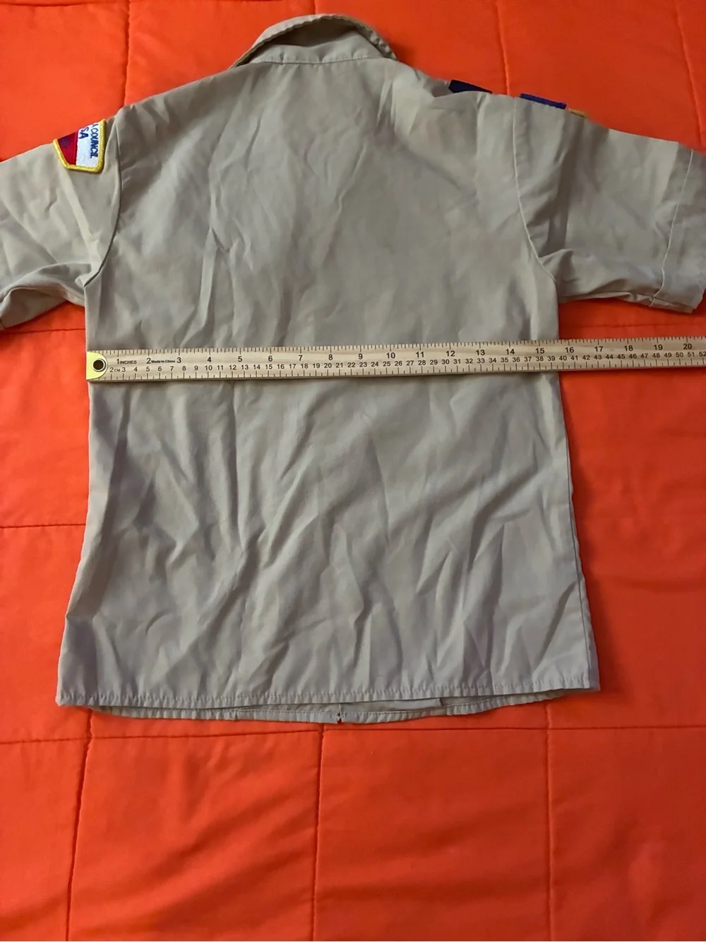 Boy Scouts Shirt Youth Medium Scout Short Sleeve With Patches (10-12)